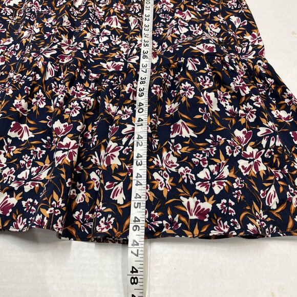 Jessica Howard Dress Womans 24 Blue Floral Tiered Midi Ruffle V Neck Balloon Slv - Picture 7 of 9